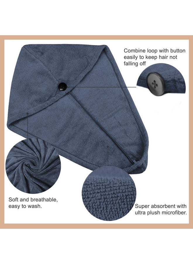 Sassoon Sassoon Venir Microfiber Hair Wrap Towel for Women (Denim Color, Free Size) with Smooth Texture Super Absorbent Quick Dry Hair Turban for Drying Hair - Image 3