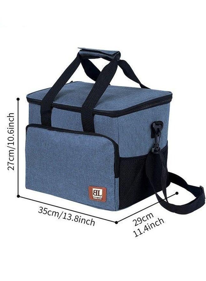 BL Lunch Bag, Outdoor Thermal Insulation Cooler Bag, Large-Capacity Refrigerated Luggage, Highly Waterproof And High Cold Preservation, Wear-Resistant, Tear-Resistant, Such As Camping, Fishing, Barbecue, Blue - Image 2