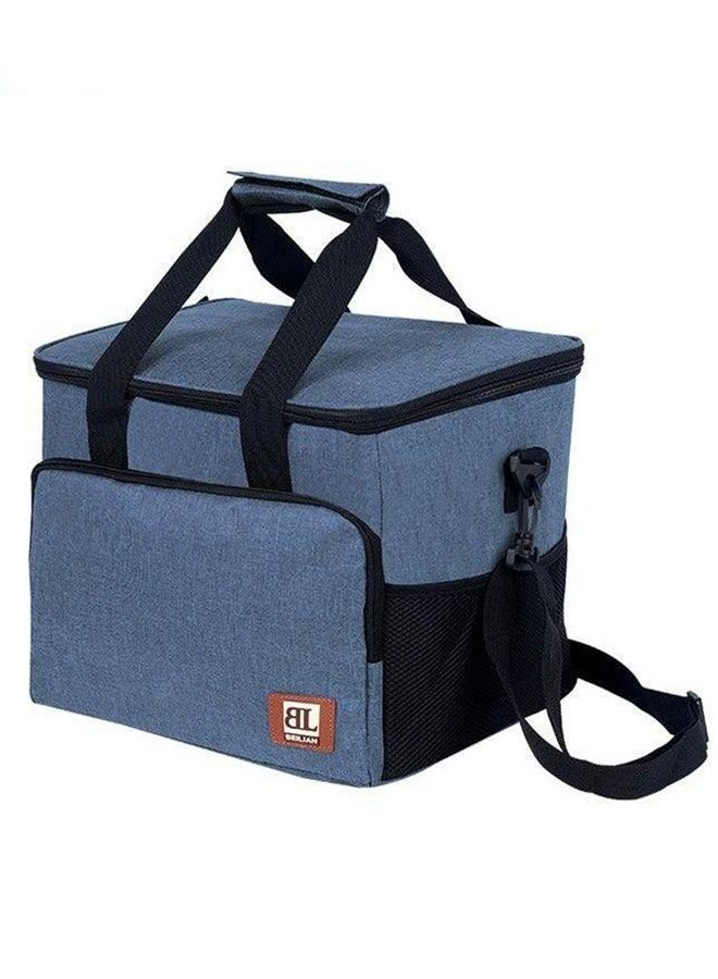 BL Lunch Bag, Outdoor Thermal Insulation Cooler Bag, Large-Capacity Refrigerated Luggage, Highly Waterproof And High Cold Preservation, Wear-Resistant, Tear-Resistant, Such As Camping, Fishing, Barbecue, Blue - Image 1