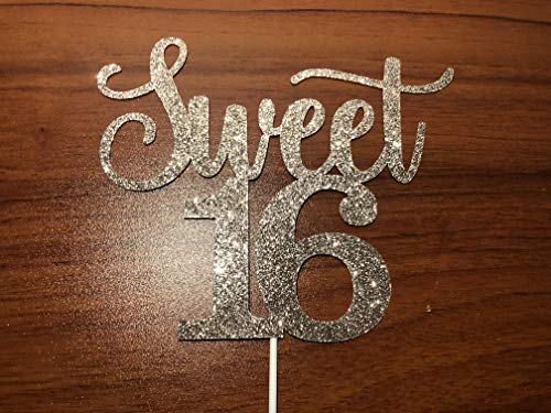 LeeSky Sweet 16 Cake Toppers Rose Gold Glitter, Sweet 16 Cake Topper, Sweet 16 Birthday Cake Topper, 16th Birthday Cake Topper, Sweet 16 Birthday Decorations for Cake, Sweet 16 Decorations - Image 3