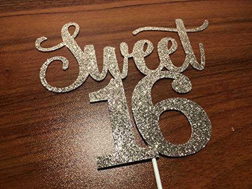 LeeSky Sweet 16 Cake Toppers Rose Gold Glitter, Sweet 16 Cake Topper, Sweet 16 Birthday Cake Topper, 16th Birthday Cake Topper, Sweet 16 Birthday Decorations for Cake, Sweet 16 Decorations - Image 4