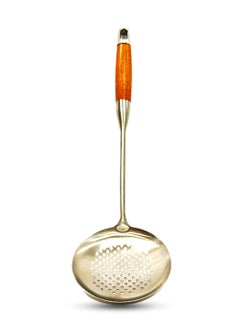 Stainless Steel Skimmer | Wooden Handle | Slot Spoon Oil Skimmer | Long Handle Skimmer Spoon | BC315