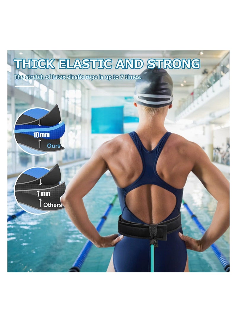 Generic Swim Training Belt Swim Training Leash, Swim Tether Stationary Swimming,  Swim Harness Static Swimming Belt, Swim Bungee Cords Resistance Bands - Image 2