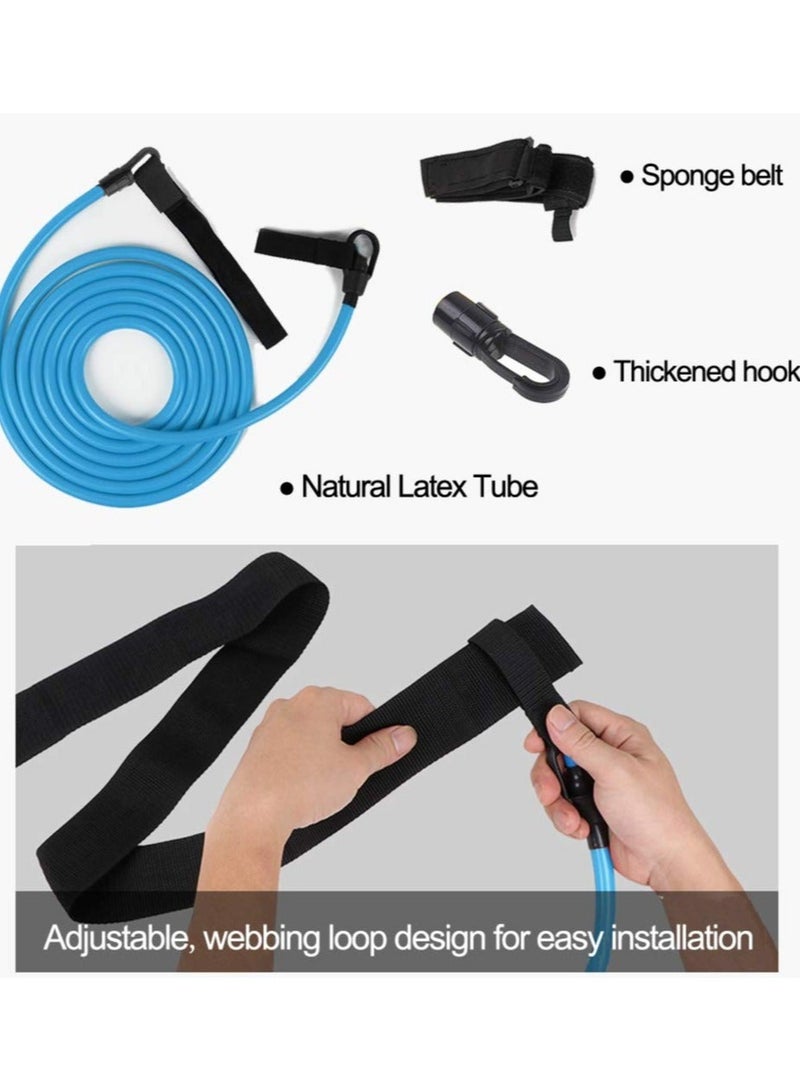 Generic Swim Training Belt Swim Training Leash, Swim Tether Stationary Swimming,  Swim Harness Static Swimming Belt, Swim Bungee Cords Resistance Bands - Image 3