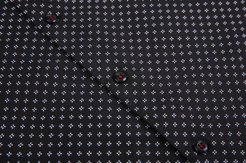 Alex Vando Mens Printed Dress Shirts Easy Care Long Sleeve Button Down Shirt,Black 124,L - Image 5