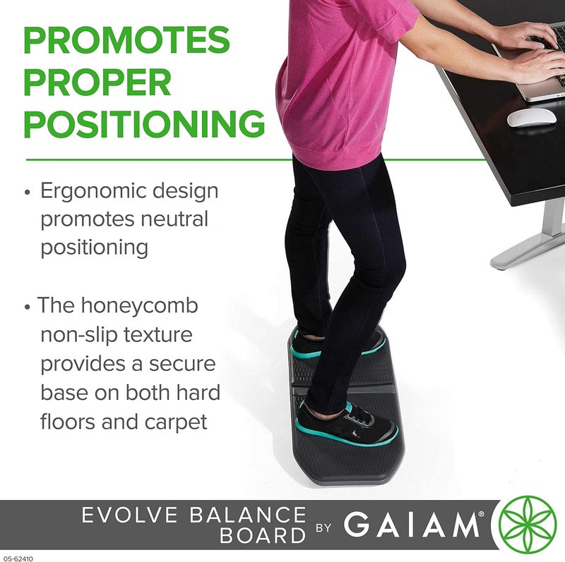Gaiam Evolve Balance Board Standing Desk Anti Fatigue Wobble Board for Home Office Physical Therapy Exercise Equipment Stability Rocker for Constant Movement Increase Focus Floor Mat Alternative - Image 4