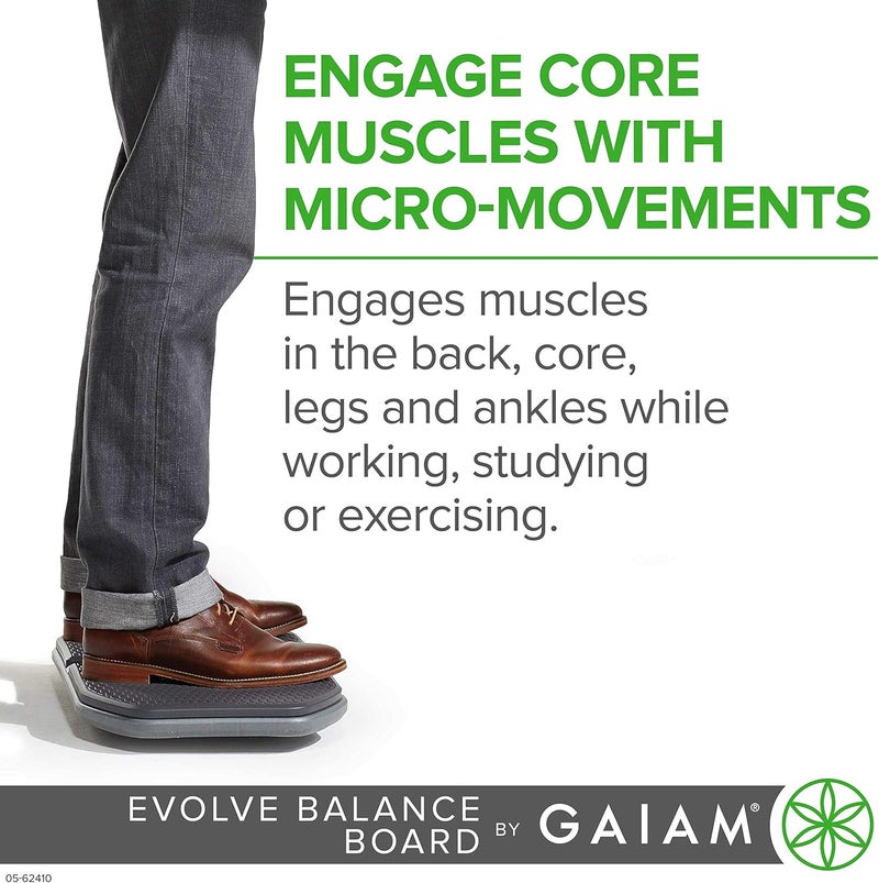 Gaiam Evolve Balance Board Standing Desk Anti Fatigue Wobble Board for Home Office Physical Therapy Exercise Equipment Stability Rocker for Constant Movement Increase Focus Floor Mat Alternative - Image 3