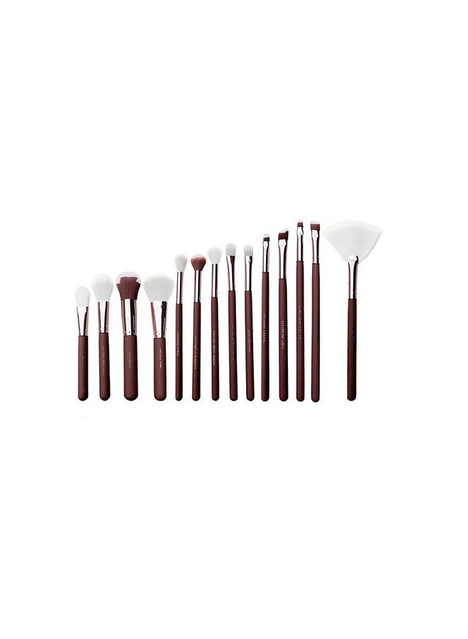 MACPLUS Makeup Cosmetics Brush Tool Rose Golden Set Of 15Pc - Image 3