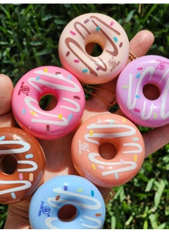 Glam Lux Beauty Bundle Pola Aylr Donut Worry Set of 6 Cute Lip Gloss Keychains For Kids Girls  Women Party Favors Novelty Hydrating Assorted Fruit Scented Donut Birthday Gifts 