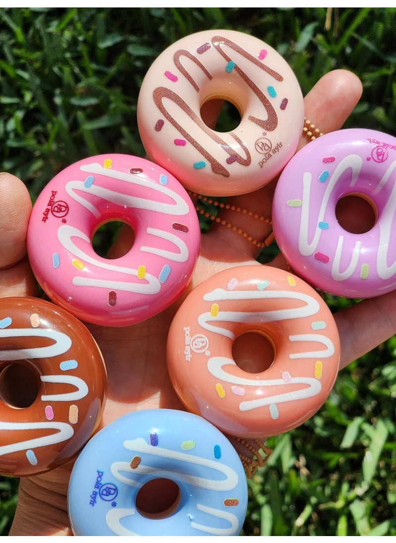 Glam Lux Beauty Bundle Pola Aylr Donut Worry Set of 6 Cute Lip Gloss Keychains For Kids Girls  Women Party Favors Novelty Hydrating Assorted Fruit Scented Donut Birthday Gifts 