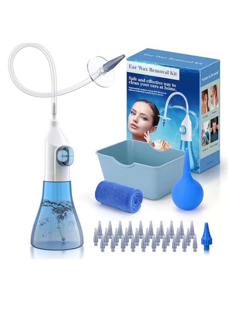 XiuWoo Water Ear Wax Removal Kit, Ear Cleaner, Ear Wax Remover, Ear Irrigation, Ear Syringe Kit Tools, Cerumen Control with Replaceable Tips, Quad-Stream Tips for Ear Clean, Ear Syringe Tools  - Image 1