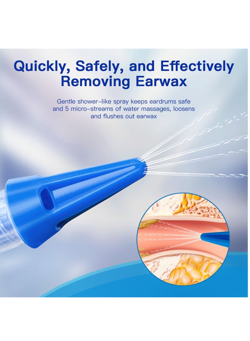 XiuWoo Water Ear Wax Removal Kit, Ear Cleaner, Ear Wax Remover, Ear Irrigation, Ear Syringe Kit Tools, Cerumen Control with Replaceable Tips, Quad-Stream Tips for Ear Clean, Ear Syringe Tools  - Image 3