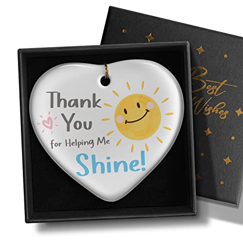 YZEXEZY Thank You Appreciation Gifts-Thank You for Helping Me Shine Ornament -Gratitude for Teacher Friends Coworker Caregiver Boss Family with Gift Box - Image 1