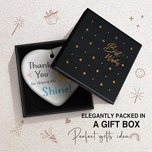 YZEXEZY Thank You Appreciation Gifts-Thank You for Helping Me Shine Ornament -Gratitude for Teacher Friends Coworker Caregiver Boss Family with Gift Box - Image 3