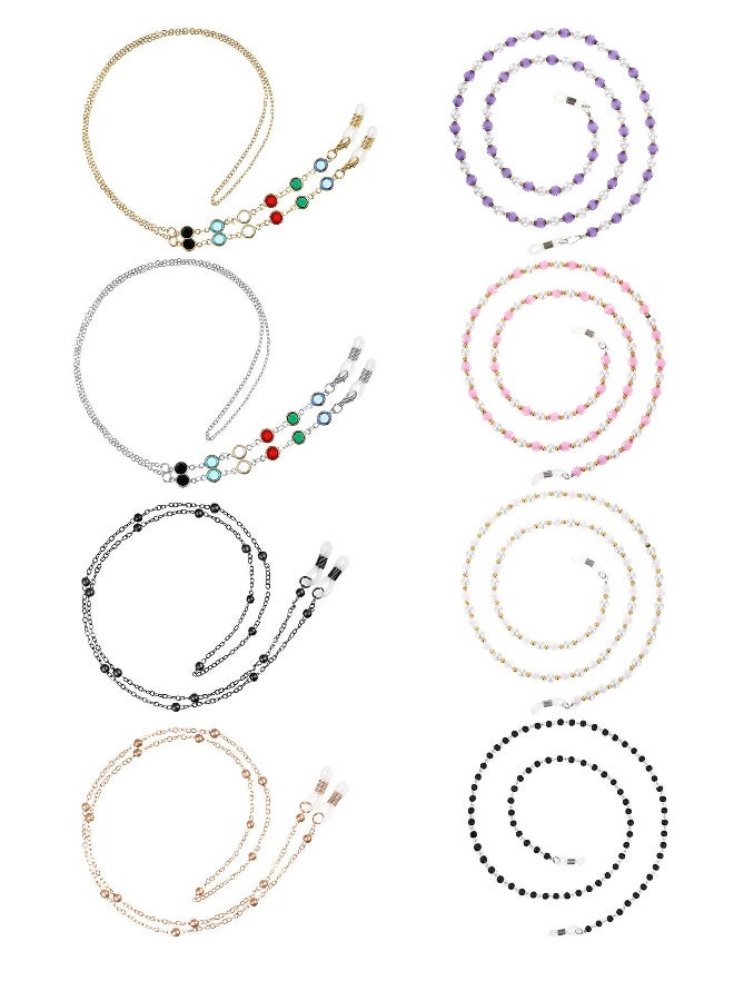 8pcs Glasses Chain Beaded Sunglasses Strap Holder, Elegant Glasses Holder Chain, Women's Glasses Chain, Beaded Glasses Chain, Glasses Strap Women, 8 Styles - Image 1