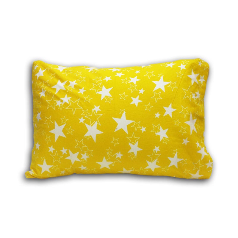 KRADYL KROFT Toddler Pillow with 100% Cotton Removable Cover - 20 X 15 Inches | Children Pillows | Baby Pillows - Yellow Star - Image 1