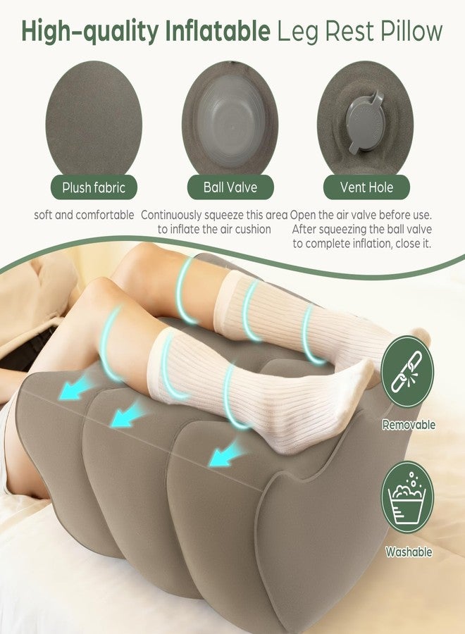 Yeria Inflatable Leg Elevation Pillow After Surgery, Wedge Leg Knee Elevating Pillows for Blood Circulation for Traveling, Injury Recovery, Swelling, Leg Support Cushion Knee Hip Ankles Pain - Image 3
