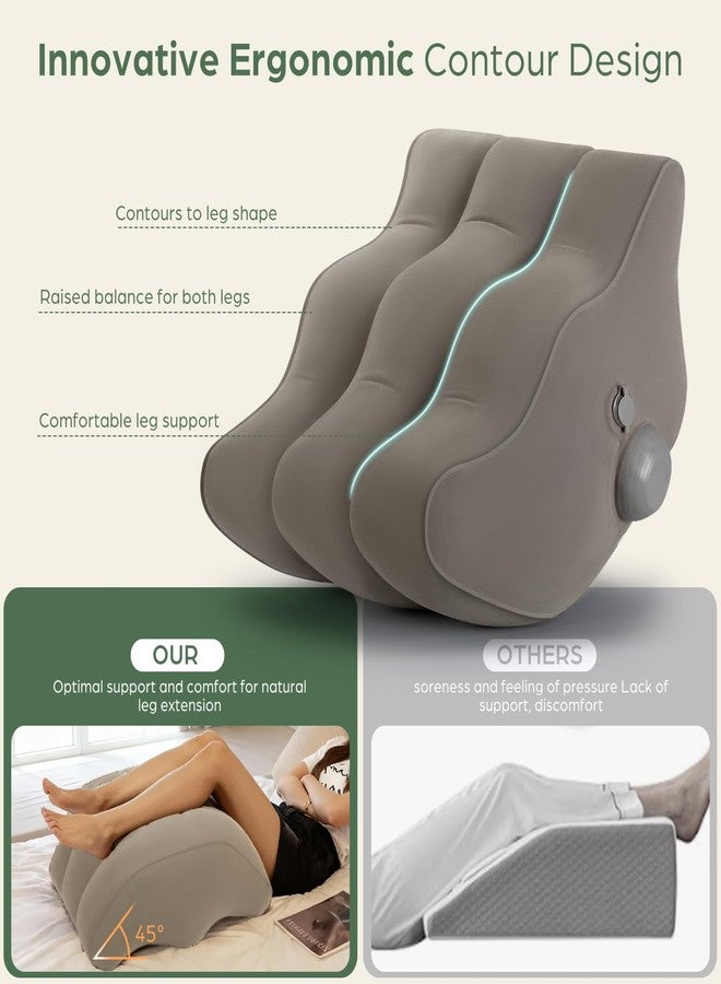 Yeria Inflatable Leg Elevation Pillow After Surgery, Wedge Leg Knee Elevating Pillows for Blood Circulation for Traveling, Injury Recovery, Swelling, Leg Support Cushion Knee Hip Ankles Pain - Image 5