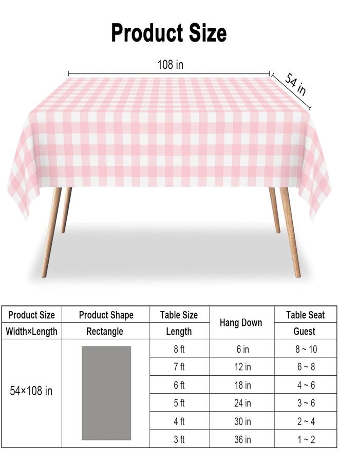 CINSOEN 2 Pack Gender Reveal Gingham Tablecloths Disposable Plastic Pink and Blue Checkered Tablecloth 54 x 108 Inch Rectangle Table Covers for Boy or Girl Gender Reveal Party Baby Shower Birthday Party - Image 4