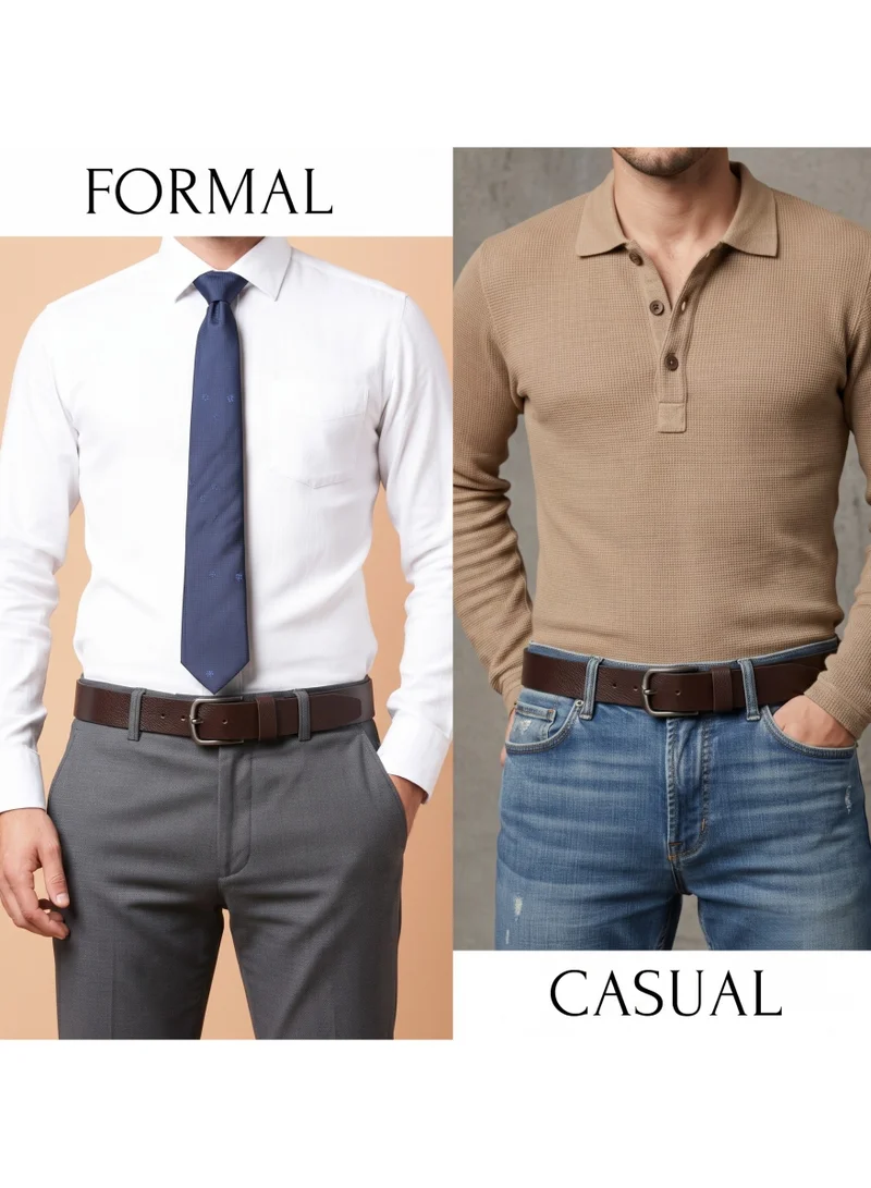 Classic Milano Classic Milano Leather Belt for Men – Genuine Leather Mens Belt, Formal & Casual Dress Belt Men with Gift Box, Adjustable Men's Belts, Office & Daily Wear