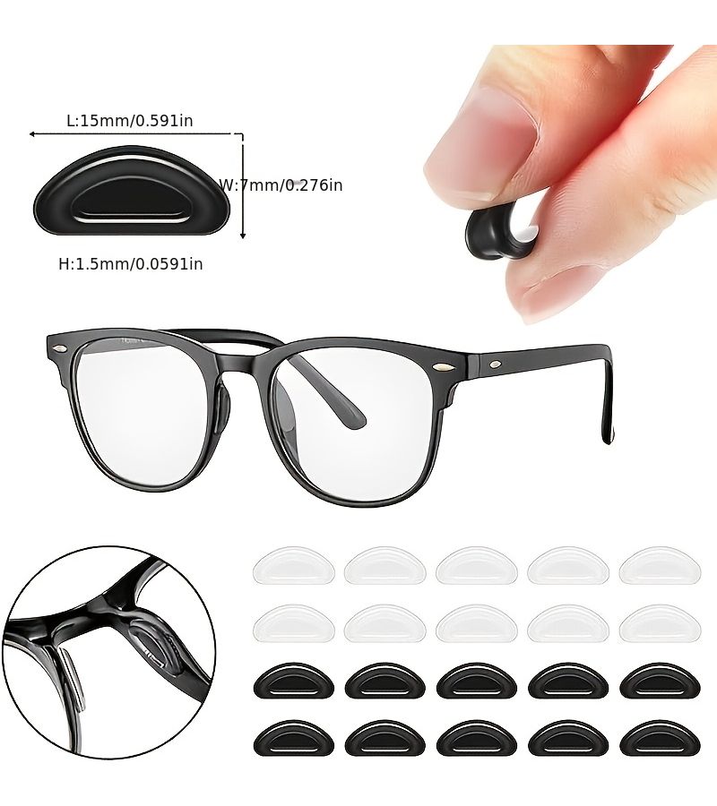 52 Pcs Black And White Anti Slip Silicone Ear Hooks Nose Pads For Glasses - Image 2