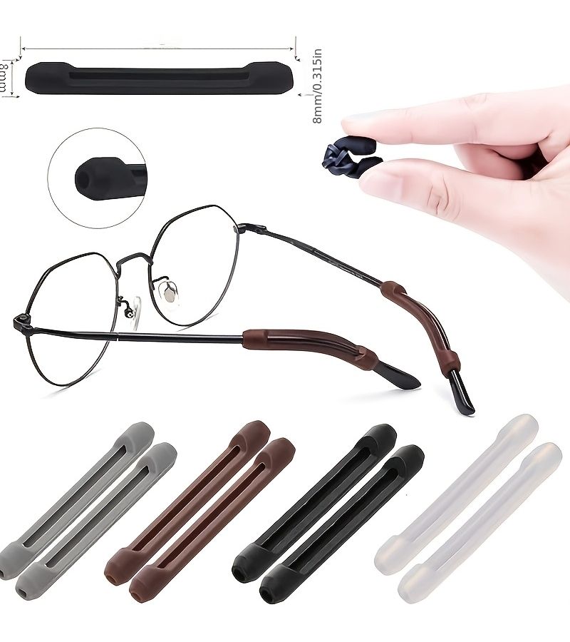52 Pcs Black And White Anti Slip Silicone Ear Hooks Nose Pads For Glasses - Image 3
