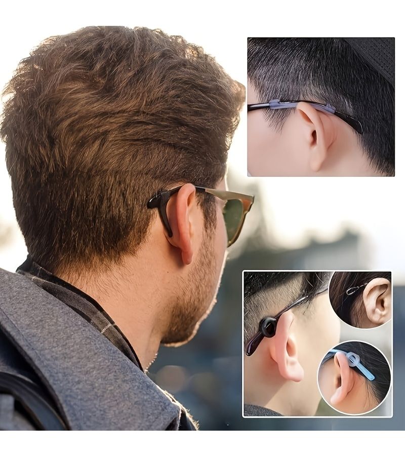52 Pcs Black And White Anti Slip Silicone Ear Hooks Nose Pads For Glasses - Image 4