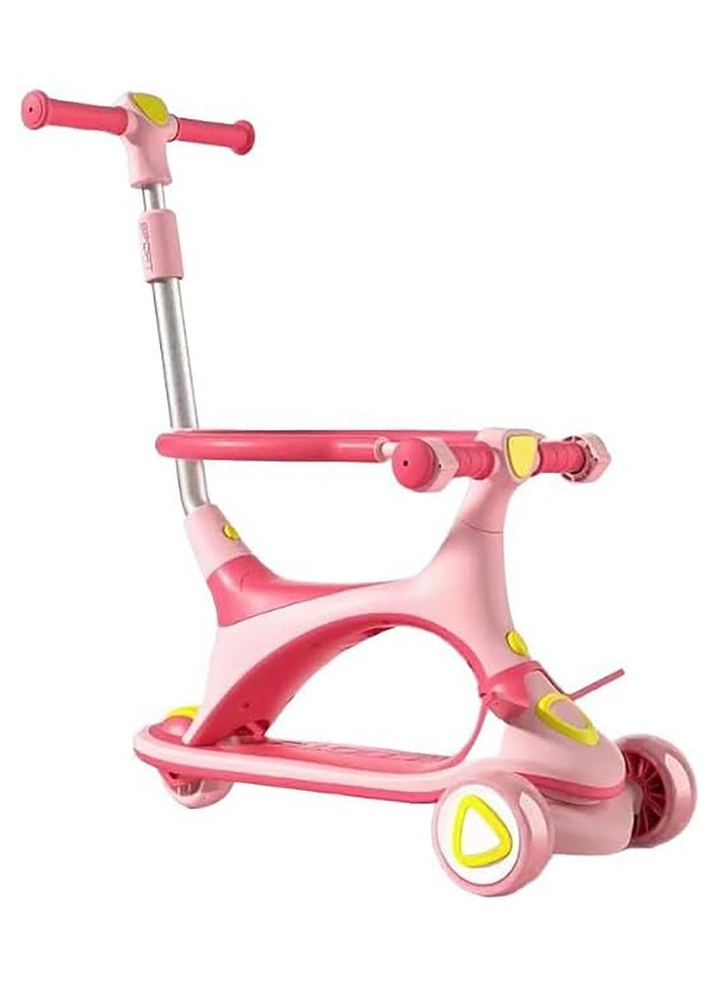 Top Gear Top Gear 4 in 1 Scooter TG 688 Stroller and Buggy with Push Handle and PU Lighting Wheels with Leather Cover for Kids - Pink 