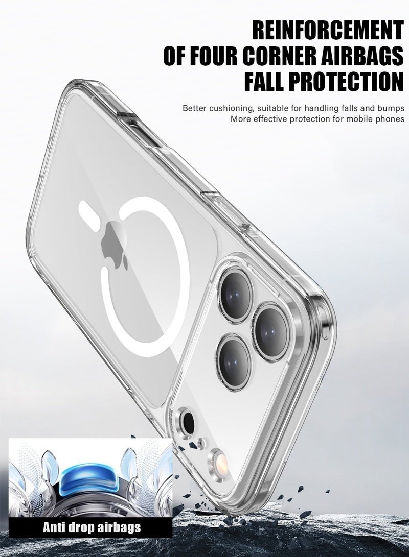 CLPURE iPhone 17 Pro Max Case Ultra Clear Transparent Shockproof Bumper Non-Yellowing Anti-Scratch Full Camera Protection Compatible with MagSafe for Daily Use and Outdoor - Image 3