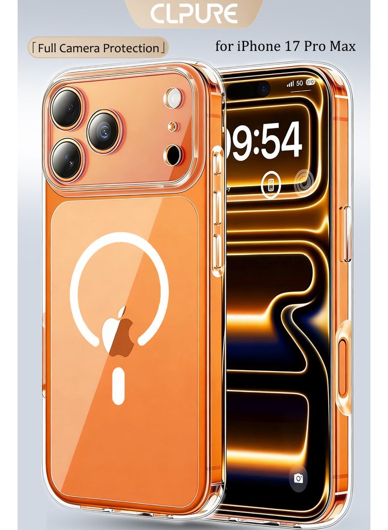 CLPURE iPhone 17 Pro Max Case Ultra Clear Transparent Shockproof Bumper Non-Yellowing Anti-Scratch Full Camera Protection Compatible with MagSafe for Daily Use and Outdoor - Image 1