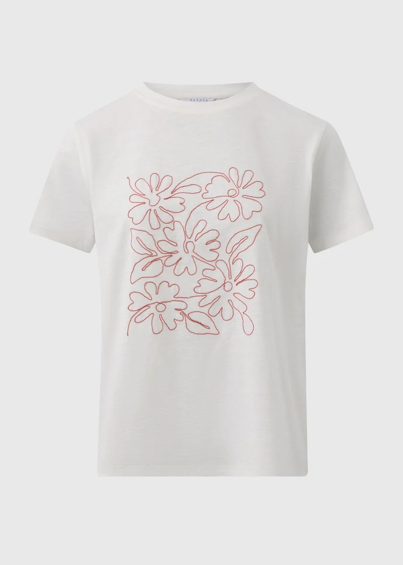 Matalan Cream Flower Embellished T-Shirt
