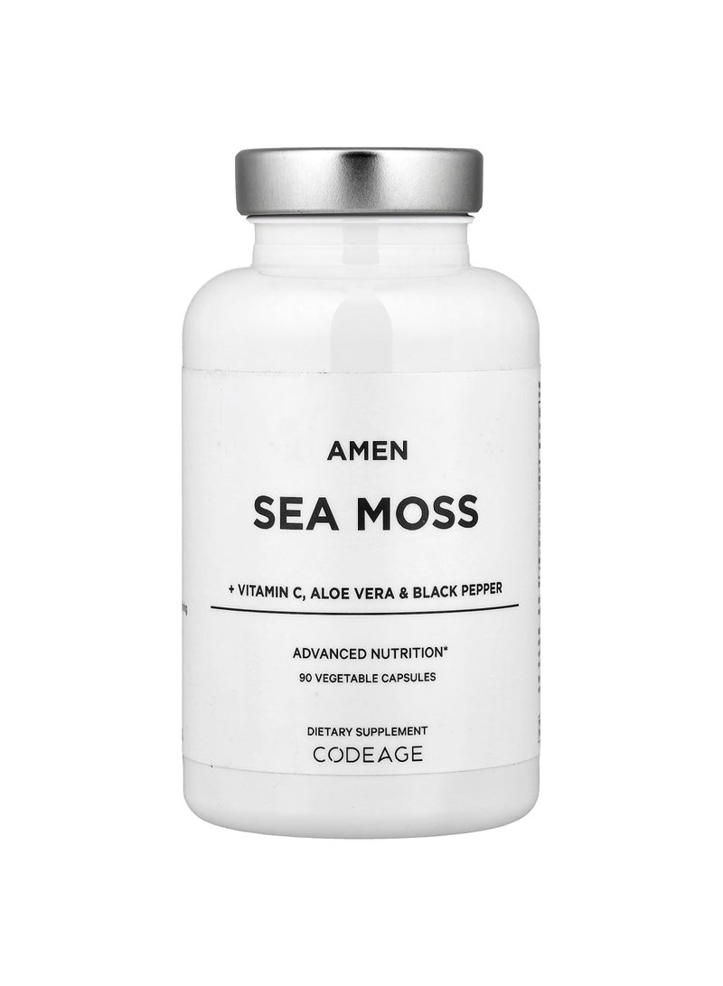 Codeage Amen, Sea Moss + Vitamin C, Aloe Vera & Black Pepper, 90 Vegetable Capsules