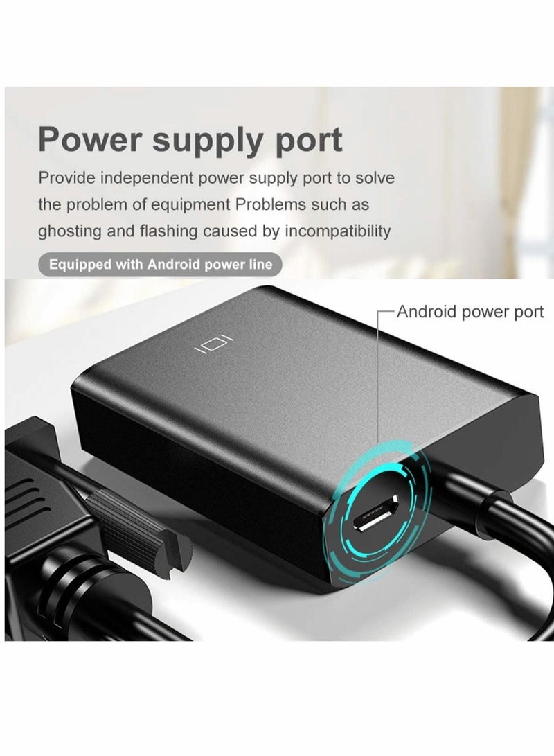 Captaintech VGA to HDMI Adapter with 3.5mm Audio Port, Converter Cable with Audio 1080P Convert VGA Source PC to HDMI Connector of Monitor TV Display, Fit for Old Computer, Laptop, Projector to HDMI Display - Image 4