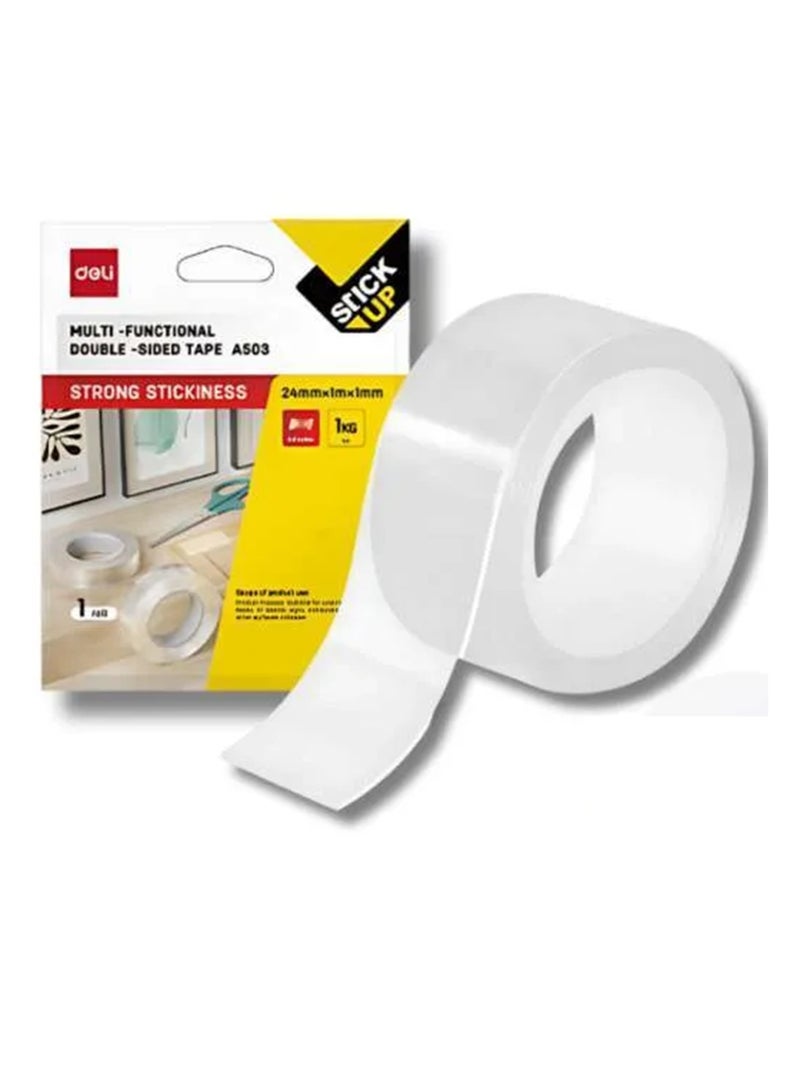 Deli شريط نانو مزدوج الجوانب متعدد الوظائف 24 مم × 1 م × 1 مم - Image 1