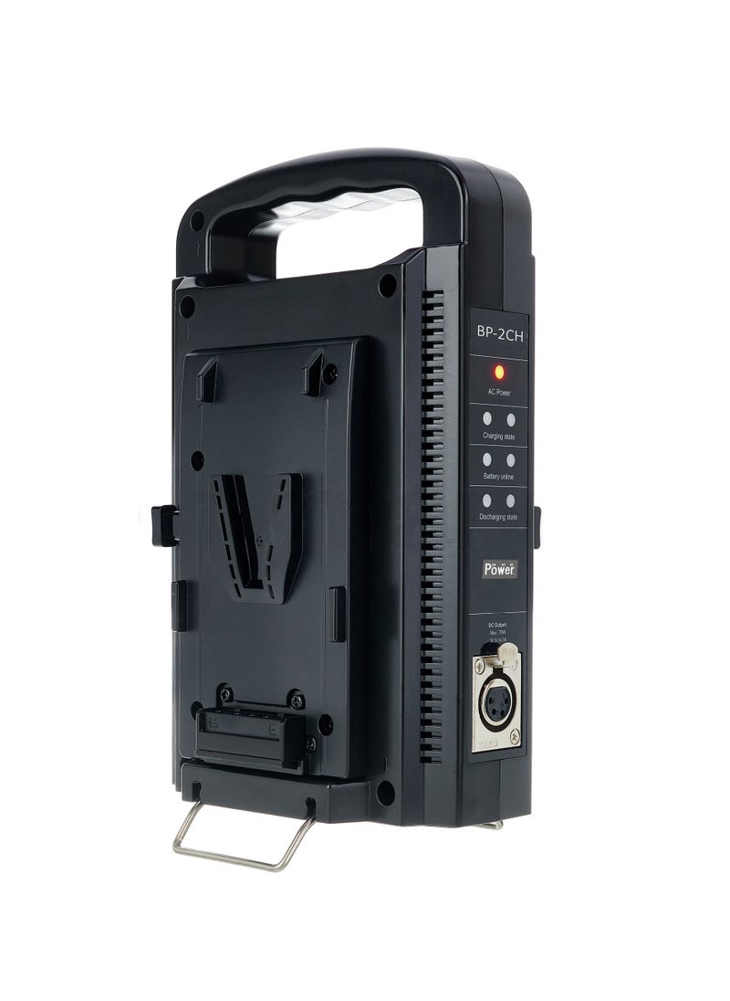 DMK Power - DMK Power BP-2CH V Mount V Lock Double Sided Quick Battery Charger, DC 16.5V Power Supply Output with 3m XLP DC Output Cable and 1.5m AC Adapter made for any V-Mount V-Lock Batteries - Image 1