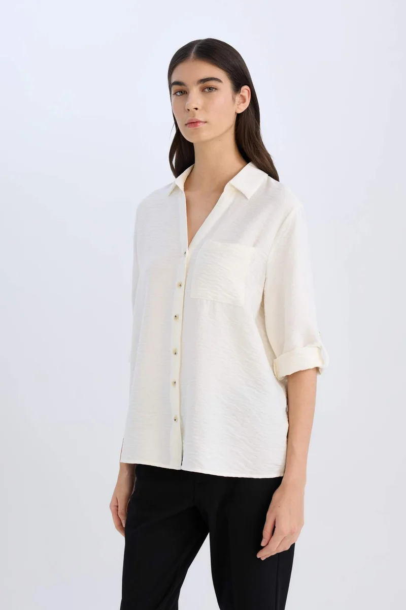 ديفاكتو Regular Fit Shirt Collar Long Sleeve Shirt