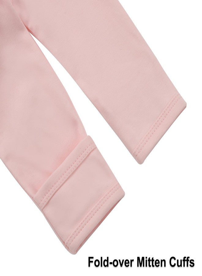 Aablexema Baby Organic Cotton Footed Pajamas 2 Way Zip Preemie Newborn One Piece Long Sleeve Onesie Pjs(Pink Set,Preemie) - Image 4