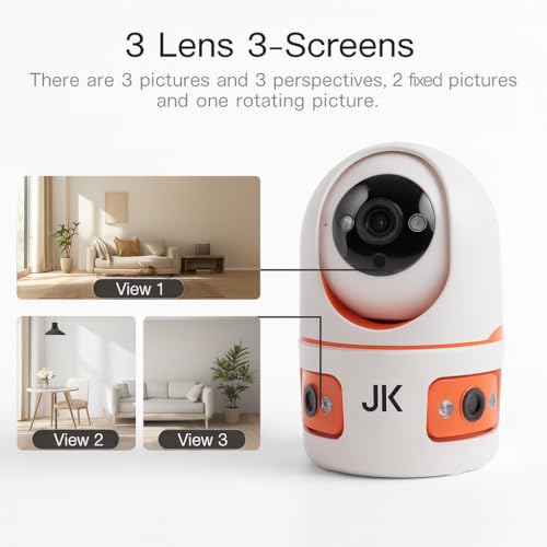 JK Vision V380 3 Lens Camera Smart WiFi 1080P Full HD Indoor Security Camera | 360° Pan Tilt Wireless IP Camera with Night Vision, Motion Detection, Two-Way Audio, Cloud & SD Card Storage. - Image 5