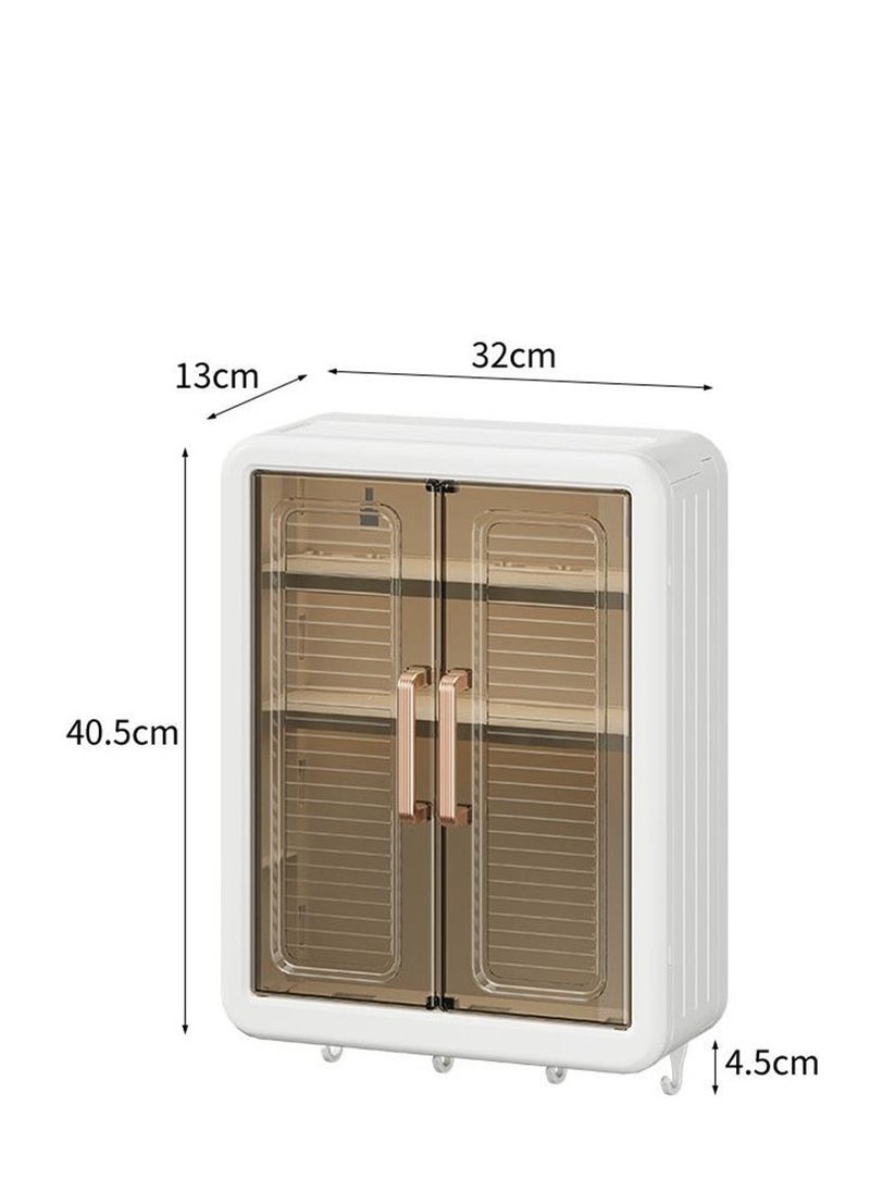 Golden Makeup Organizer Cosmetic Rack Large Bathroom Shelf for Skin Care Wall Mounted Storage Shelves for Bedroom Bathroom Kitchen Laundry Room No Drilling Needed (White)  - Image 5