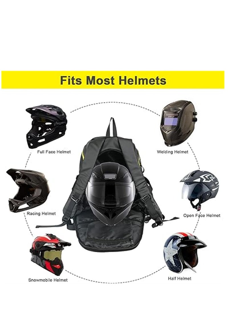 SYOSI - Motorcycle Helmet Backpack, Waterproof Riding Helmet Holder Storage Bag, Large Capacity Cycling Bag for Outdoor Cycling Travel Sports, 1 Pcs, Black - Image 1