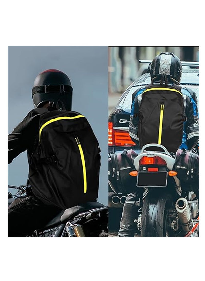 SYOSI - Motorcycle Helmet Backpack, Waterproof Riding Helmet Holder Storage Bag, Large Capacity Cycling Bag for Outdoor Cycling Travel Sports, 1 Pcs, Black - Image 1