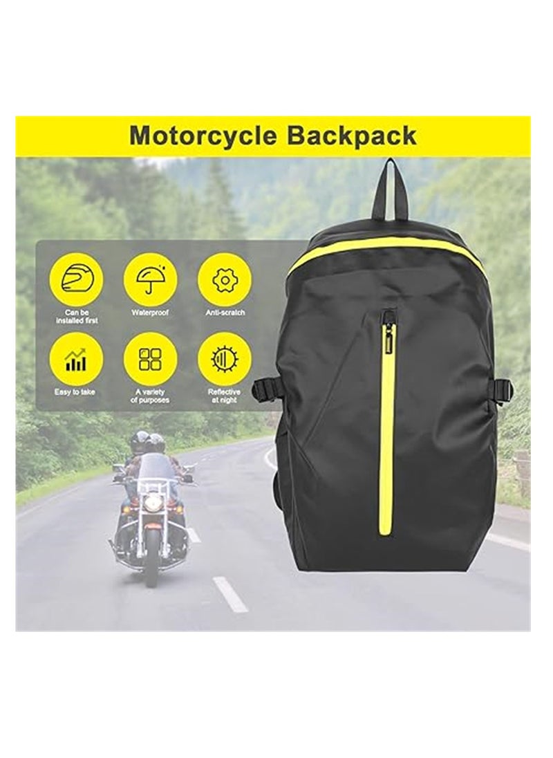SYOSI - Motorcycle Helmet Backpack, Waterproof Riding Helmet Holder Storage Bag, Large Capacity Cycling Bag for Outdoor Cycling Travel Sports, 1 Pcs, Black - Image 1