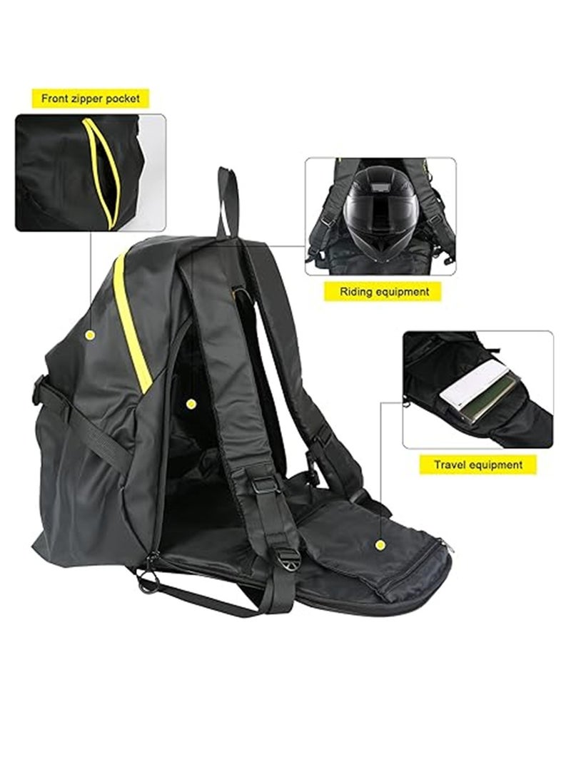 SYOSI - Motorcycle Helmet Backpack, Waterproof Riding Helmet Holder Storage Bag, Large Capacity Cycling Bag for Outdoor Cycling Travel Sports, 1 Pcs, Black - Image 1