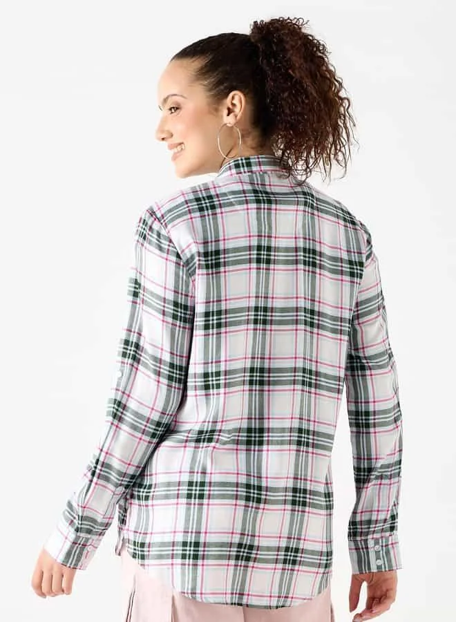 Lee Cooper Lee Cooper Checked Shirt with Long Sleeves and Pocket