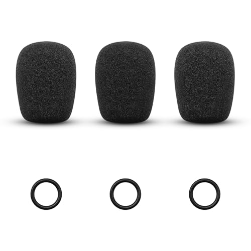 G GVOEARS GVOEARS Microphone Cover for Bose Aviation 20, 3 Pack Replacement Mic Foam for Bose Aviation X A10 A20 A30 Headset, WindScreen Pop Filter Sponge (Black) - Image 1