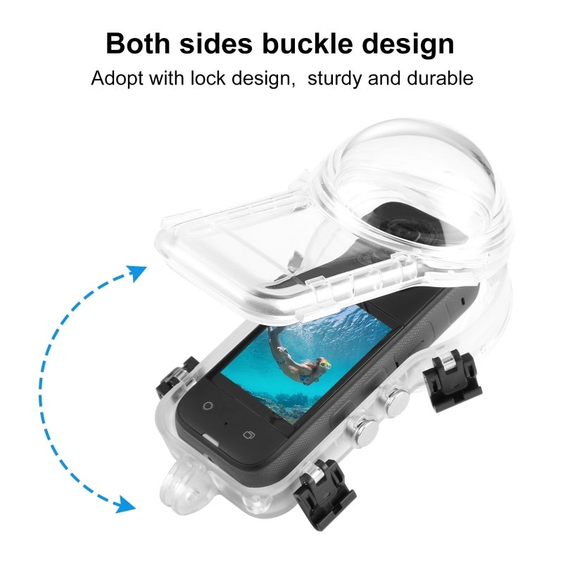 Waterproof Housing For Insta360 X4: 50M Depth Protection, Seamless 360-Degree Vision, Crystal Clear PMMA Lens - Durable 10H PC Shell for Diving, Snorkeling, Water Sports - Image 4