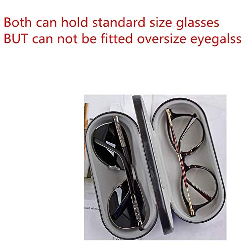 Tiger007 Dual Glasses Case for Two Frames - Classic Clamshell 2 Eyeglasses Case - Built-In Mirror (Black) - Image 5