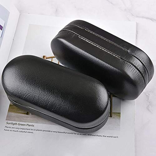 Tiger007 Dual Glasses Case for Two Frames - Classic Clamshell 2 Eyeglasses Case - Built-In Mirror (Black) - Image 3