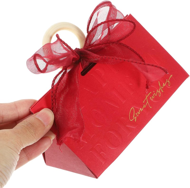 NUSITOU 18pcs Red Ribbon Candy Boxes Small Boxes Wedding Favor Party Candy Holder for Wedding Party Supplies - Image 4