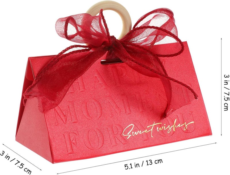 NUSITOU 18pcs Red Ribbon Candy Boxes Small Boxes Wedding Favor Party Candy Holder for Wedding Party Supplies - Image 2
